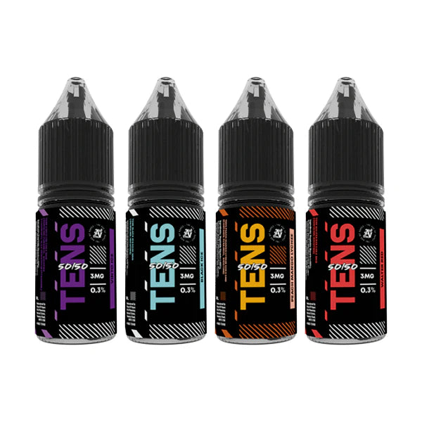 12mg Tens 50/50 10ml (50VG/50PG) - (Full Box) Pack Of 10 12mg Tens 50/50 10ml (50VG/50PG) - (Full Box) Pack Of 10